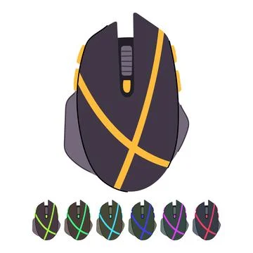 Black game mouse vector cartoon graphic Stock Illustration
