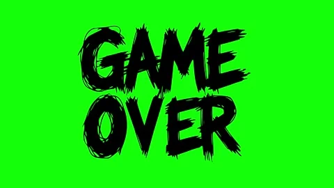 Black game over text line boil effect animation Stock Footage 337783548
