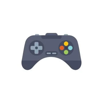 Black gamepad controller featuring colorful buttons for gaming Stock Illustration