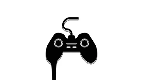 Black Gamepad icon isolated on white background. Game controller. 4K Video Stock Footage 233984519