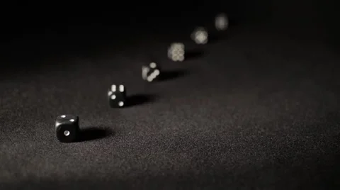 Black gaming dices 1 Stock Footage