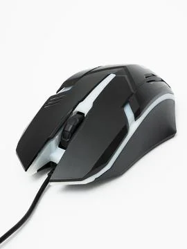Black gaming mouse side view Stock Photos