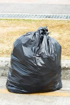Black garbage bag Stock Photos