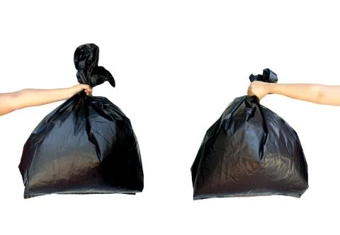 Black garbage bag Stock Photos