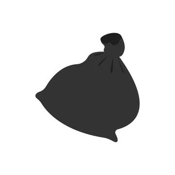Black garbage bag on white background. Vector illustration. Stock Illustration