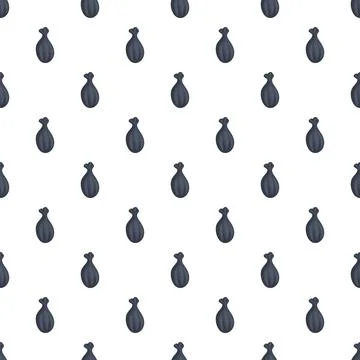 Black garbage bags full repeat seamless pattern Stock Illustration