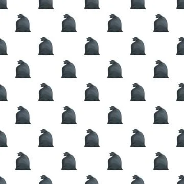 Black garbage bags repeating pattern creating background Illustrazione stock