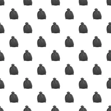 Black garbage bags repeating seamless pattern background イラスト素材
