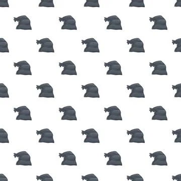Black garbage bags seamless pattern on white background 스톡 일러스트