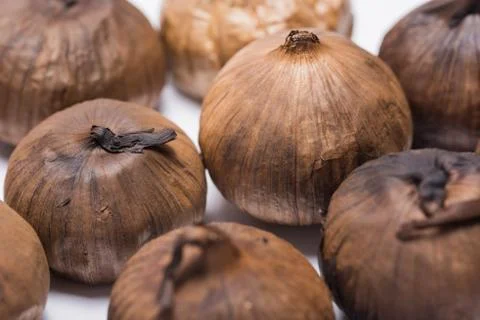 Black Garlic in studio Stock Photos