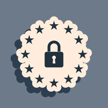 Black GDPR - General data protection regulation icon isolated on grey background Stock Illustration