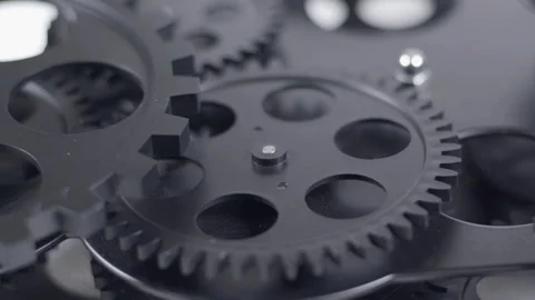 Black Gear Cog Wheels Working Background Stock Footage 306805250