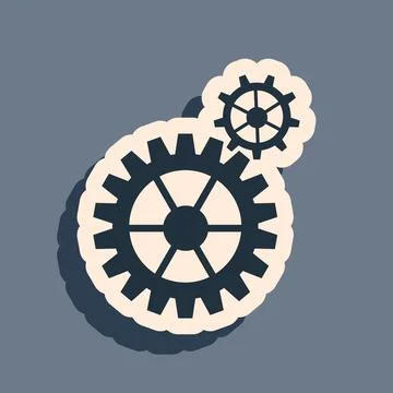 Black Gear icon isolated on grey background. Cogwheel gear settings sign. Cog Stock Illustration