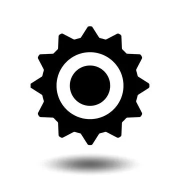 Black gear icon. Machine sprocket gear icon. Flat design. Vector cogwheel s.. Stock Illustration
