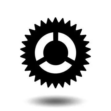 Black gear icon. Machine sprocket gear icon. Flat design. Vector cogwheel s.. Stock Illustration