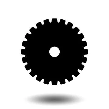Black gear icon. Machine sprocket gear icon. Flat design. Vector cogwheel s.. Stock Illustration