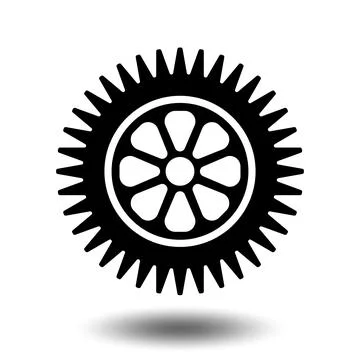 Black gear icon. Machine sprocket gear icon. Flat design. Vector cogwheel s.. Stock Illustration