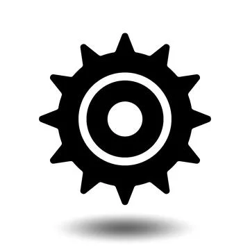 Black gear icon. Machine sprocket gear icon. Flat design. Vector cogwheel s.. Stock Illustration