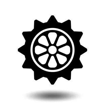 Black gear icon. Machine sprocket gear icon. Flat design. Vector cogwheel sig Stock Illustration