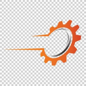 Black Gear Icon With Motion Lines minimalist white cog speed 스톡 일러스트