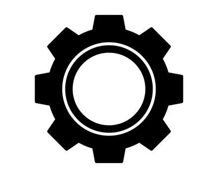 Black Gear Icon Vector Illustration for Industrial and Technological Use Stock Illustration