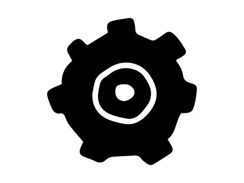 Black gear icon on white background. Concept of machinery, technology, mechan Stock Illustration