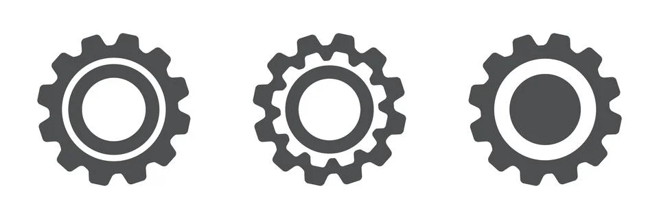 Black gear settings icon vector Stock Illustration