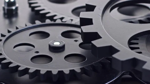 Black Gears And Cogs Teamwork 1 動画素材 200341664