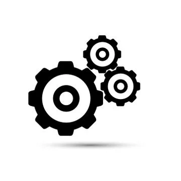 Black gearwheel mechanism in vector Stock Illustration