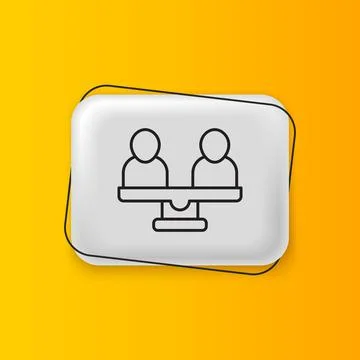 Black Gender equality icon isolated on yellow background. Equal pay and opp.. Illustrazione stock