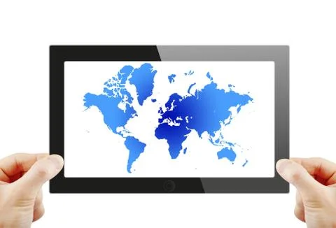 Black generic tablet pc, 3d render. Stock Illustration