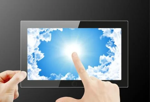 Black generic tablet pc, 3d render. Stock Illustration