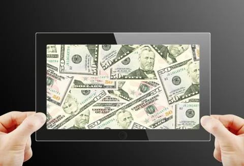 Black generic tablet pc, 3d render. Stock Illustration