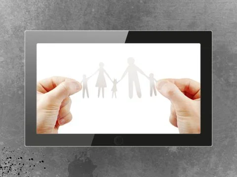 Black generic tablet pc, 3d render. Stock Illustration