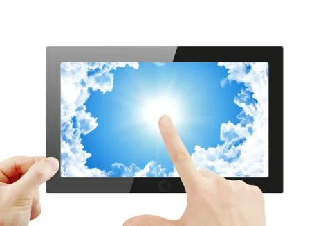 Black generic tablet pc, 3d render. Stock Illustration