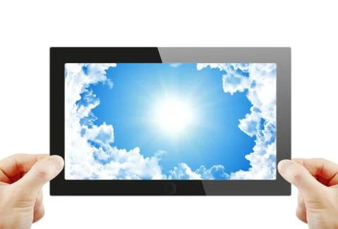 Black generic tablet pc, 3d render. Stock Illustration