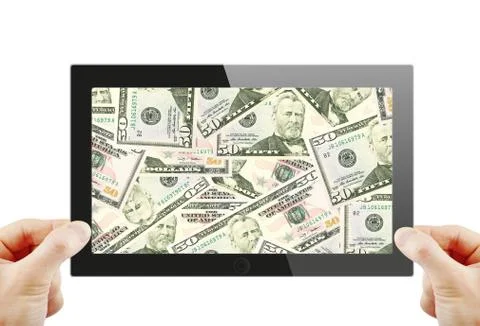 Black generic tablet pc, 3d render. Stock Illustration