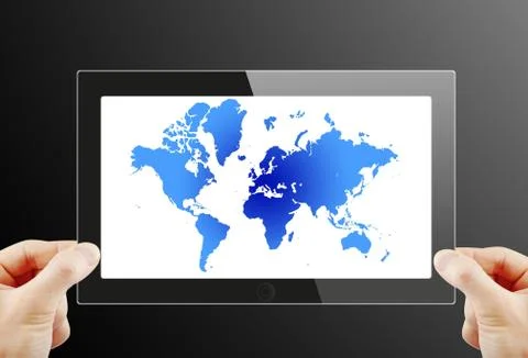 Black generic tablet pc, 3d render. Stock Illustration