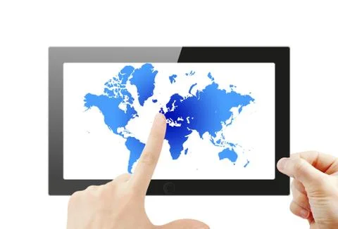 Black generic tablet pc, 3d render. Stock Illustration