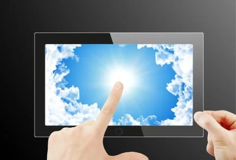 Black generic tablet pc, 3d render. Stock Illustration