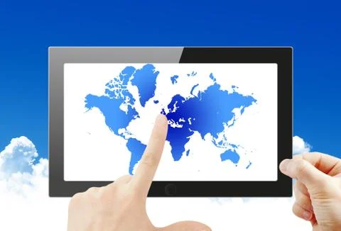 Black generic tablet pc, 3d render. Stock Illustration