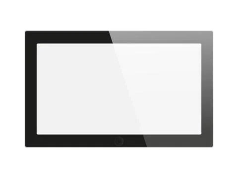 Black generic tablet pc on white background, 3d render. Stock Illustration
