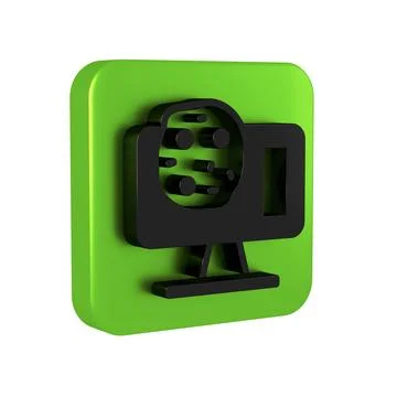 Black Genetic engineering modification on laptop icon isolated on transpare.. 스톡 일러스트