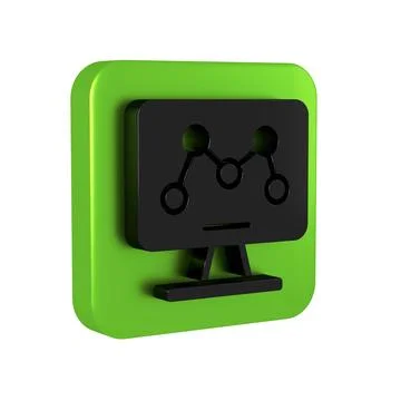 Black Genetic engineering modification on laptop icon isolated on transpare.. 스톡 일러스트