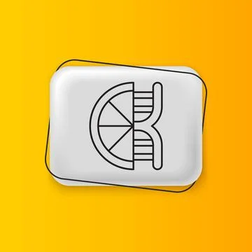 Black Genetically modified citrus fruit icon isolated on yellow background... Illustrazione stock