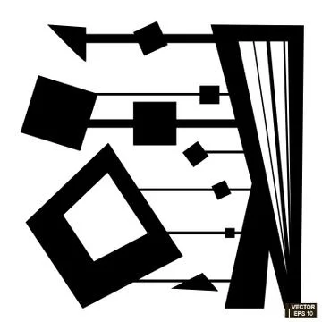 Black geometric abstract background Ilustração Stock