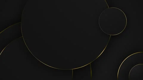 Black geometric background gold lines. Elegant flat circles with glitter Luxury Video stock 277636098