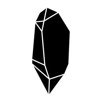 Black geometric crystal design element. Polygon icon of gem stone. Geometrica Stock Illustration