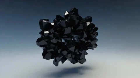 Black Geometric Cube Cluster Rotation, Seamless Loop Stock Footage 319074691