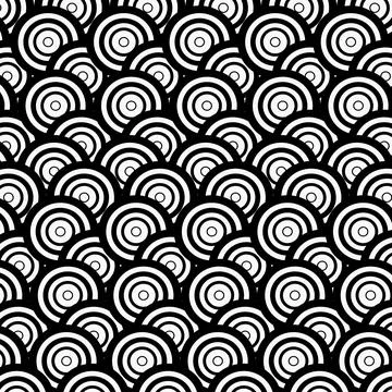 Black geometric fan seamless pattern background Stock Illustration